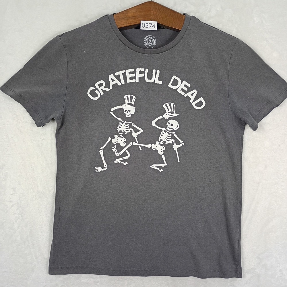 Grateful Dead Graphic T-Shirt Kids XL Gray Dancing Skeletons Rock Band Tee